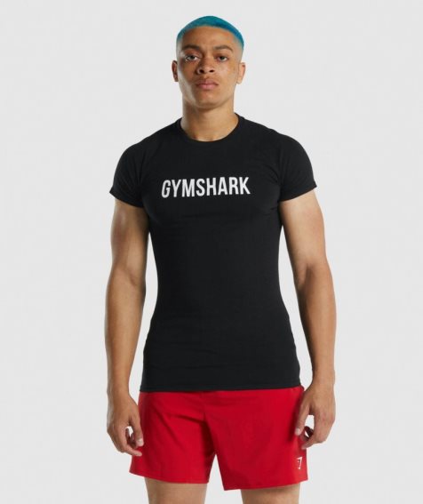 Men's Gymshark Apollo T-Shirts Black | CA 0N1AD8